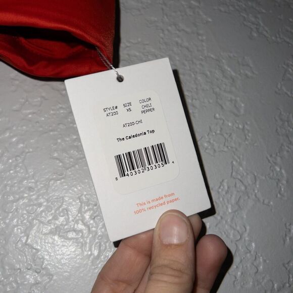 NWT Andie Chili Pepper Red The Caledonia Swimsuit‎ Top Size XS - Picture 4 of 6